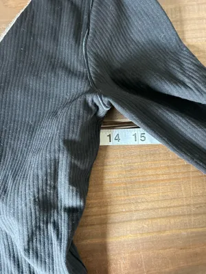 Aerie black long sleeve top with white bow detail. Size: XS MC2-7 thumbnail 6