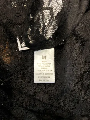 NWT Black Lace see through Cap Sleeve Babydoll high low Top size M thumbnail 11