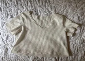 waffle knit top White thumbnail 1