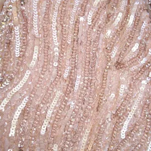 Mac Duggal Pink Size 8 Sequin Beaded Plunge Neck Long Sleeve Trumpet Gown Dress thumbnail 9