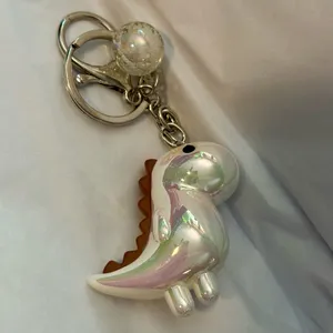 NEW Light Green Dinosaur Keychain Bag Charm – Cute Acrylic Dino thumbnail 6