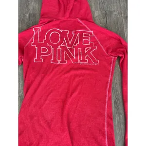 Vintage y2k‎ Victorias Secret PINK Waffle Thermal Hoodie Pink Large LOVE PINK thumbnail 2