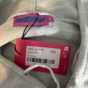Edikted Russell Knit Hooded Cardigan, Light Grey, XS thumbnail 4