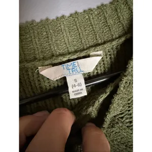 Time and Tru Women's Mixed Stitch Crewneck Green Sweater Size Small thumbnail 4