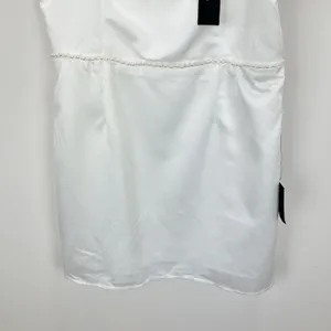 Lulus Adorable Poise White Pearl Puff Sleeve Mini Dress Satin Party Large NWT thumbnail 11