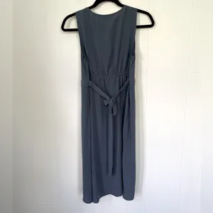 Motherhood Maternity Blue Sleeveless Faux Wrap Dress ~ Ruffle Detail ~ Size S thumbnail 2