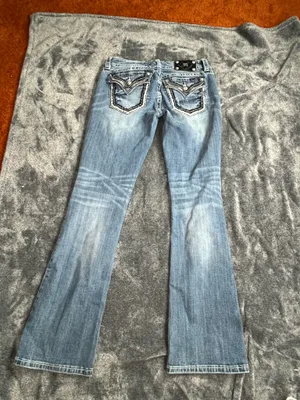 Miss Me Signature Bootcut Jeans Size 31 Embellished Pockets Distressed thumbnail 8