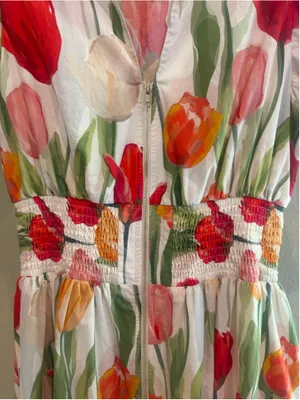 Women's Entro Tulip Floral Print Midi Dress Size S thumbnail 5