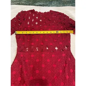 Lulus Burgundy Crochet Laced Bodycon Midi Dress Size S/ Party/ Cocktail/Formal thumbnail 13