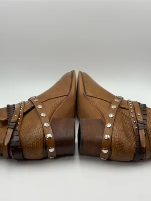 Patrizia Strappy Faux Leather Dressy Boots Studded‎ Ankle Booties Braided Strap thumbnail 8
