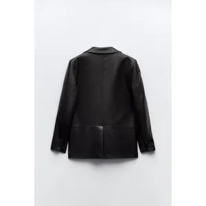 Zara FAUX LEATHER MENSWEAR STYLE BLAZER Size Small (4432/710/800) New With Tags thumbnail 3