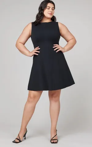 Womens Size XS Spanx Fit & Flare Dress Black EUC thumbnail 1