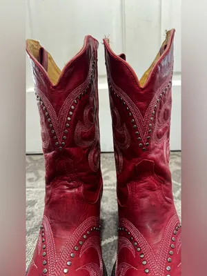 Old Gringo Shay Red Embroidered Studded Western Ankle Boots Size 9 thumbnail 12