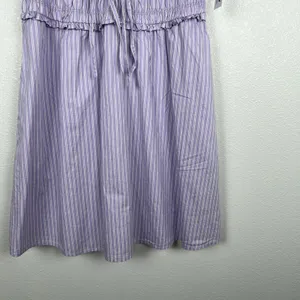 Old Navy Womens‎ Fit & Flare Smocked Bodice Mini Dress Purple Striped M NWT thumbnail 5