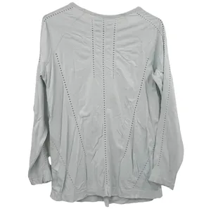 Athleta Size Large Long Sleeve Top‎ Shirt Off White Athletic Vented Workout thumbnail 2