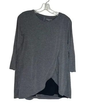 Motherhood Nursing Top Medium Gray 3/4 Sleeve Asymmetrical Hem Stretch Maternity thumbnail 1