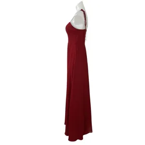 Azazie Red Sleeveless Tie Strap Cami Sweetheart Fit & Flare Bridesmaid Dress 4 thumbnail 2