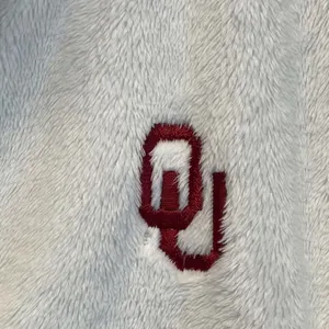 OU Jacket Women's Large White Full‎ Zip Oklahoma University Logo Faux Fur Soft thumbnail 7