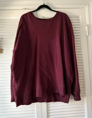 Lululemon Perfectly Oversized Crew Smoky Red women's 14 thumbnail 1