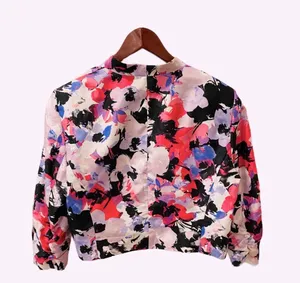 Retro Floral Waist Jacket Pink Black 14 Open Front Evan Picone Black Label thumbnail 6