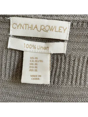 Cynthia Rowley 100% Linen Open Front Cardigan Brown Size XL Coastal Luxury thumbnail 3