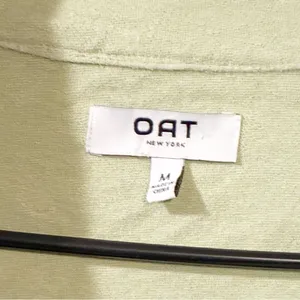 OAT New York Top Polo Sweatshirt Collared Long‎ Sleeve Green Women’s Size Medium thumbnail 3