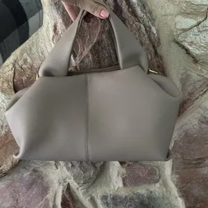 Commense Plain Detailed Dumpling Bag Tan thumbnail 2