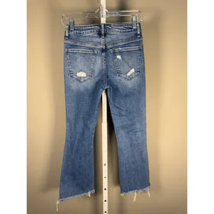 Flying Monkey Distressed Raw Hem Cropped Flare Jeans Size 25 thumbnail 2