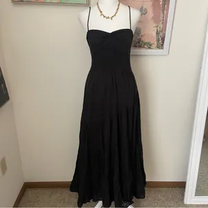 Free People Sundrenched Solid Maxi Dress in Black Size XS thumbnail 6