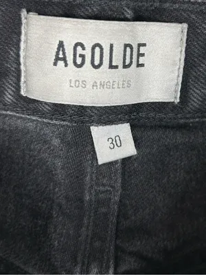 AGOLDE Lana organic cotton dark gray black straight leg distressed jeans size 30 thumbnail 7