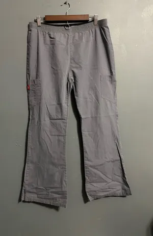Dickies Gray Solid Medical,vet, utility wide leg scrub pants Size M thumbnail 1