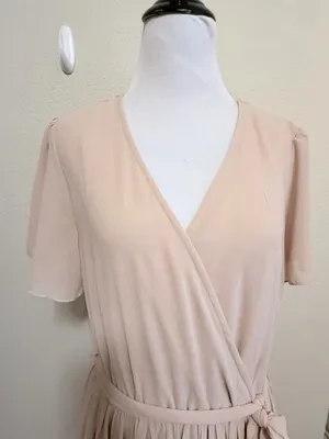 Baltic Born large Beige Wrap Maxi Dress with Waist Tie thumbnail 2