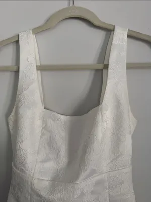 Lulus White Floral Jacquard Dress thumbnail 2