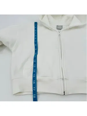 Aritzia Women's Tna White Terry Fleece Boyfriend Boxy Zip Hoodie XS thumbnail 6