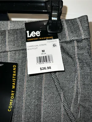 Lee Women's Gray Pinstripe Wide-Leg Trousers with High Waist thumbnail 3