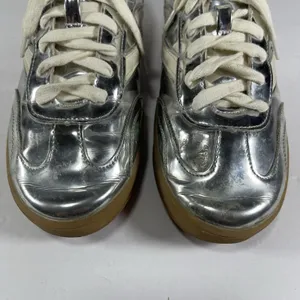 Madden Girl Silver Metallic Lace-Up Sneakers - Women's Size 8.5M thumbnail 3