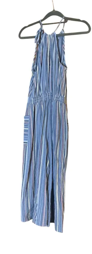 Boho Universal Thread Striped Wide Leg Jumpsuit - XS - Blue/Multi  thumbnail 1