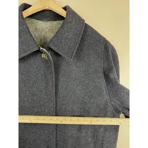 Vintage Marcona Women’s Wool & Alpaca Overcoat Gray with Green Cuffs Size 12 thumbnail 15