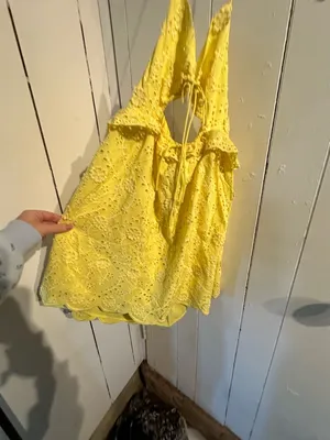 FOR LOVE AND LEMONS NWT NATALIA Yellow Eyelet Cutout Mini Dress thumbnail 5
