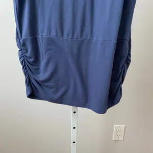 Seraphine‎ Maternity Boho 10 Blue Tunic Top Ruched Button Shoulder Dolman Sleeve thumbnail 3
