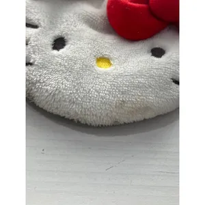 Hello Kitty‎ Slippers White Plush Red Bow Sanrio Women's size 8 thumbnail 2