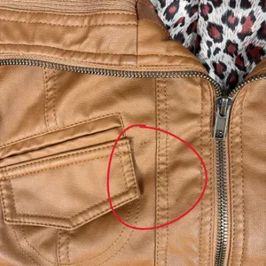 Zenana Outfitters Vegan Leather Moto Bomber Jacket Women’s L Tan Biker Y2K Chic thumbnail 9