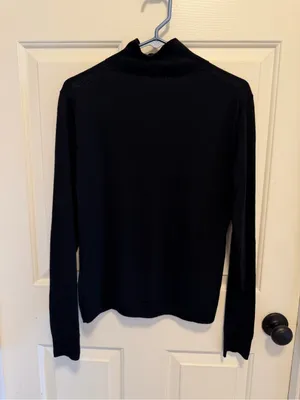 J. Crew Carolyn turtleneck sweater in merino wool Black size Large thumbnail 4