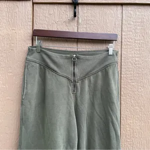 Aerie Womens Pants Joggers Corset Waist Sweatpants Sunwashed Green Size Large thumbnail 5