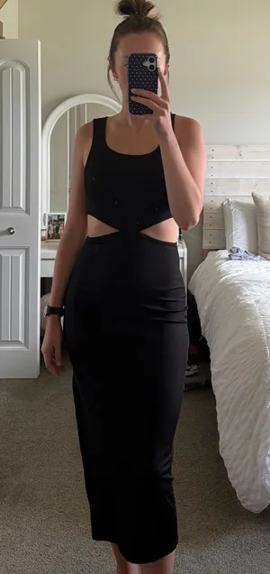 Black midi dress thumbnail 1