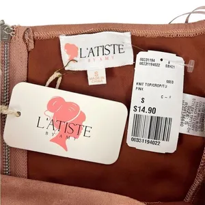 L'Atiste By Amy Light Brown‎ Taupe Faux Suede Crop Tube Top Pants Set Size Small thumbnail 8