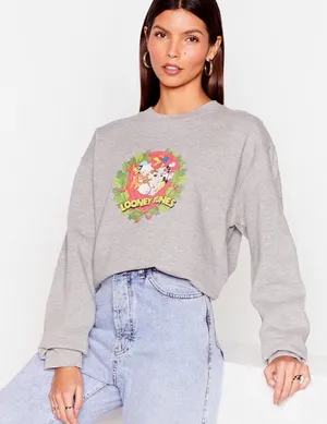 NWT Nastygal Looney Tunes Christmas Sweater thumbnail 1