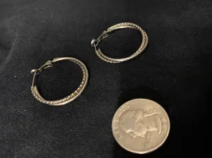 Silver Hoop Earrings thumbnail 2