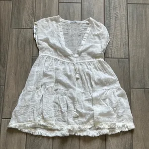 Robin Piccone White Ruffled Tiered Sundress thumbnail 1