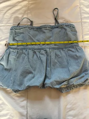 American Eagle Denim Bubble Tube Top thumbnail 6